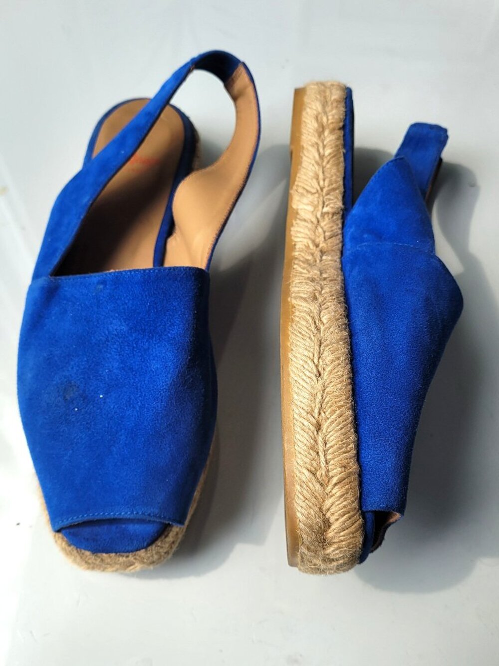 Castaner Cobalt Blue Suede Espadrille Flats Size EU 36/US 6